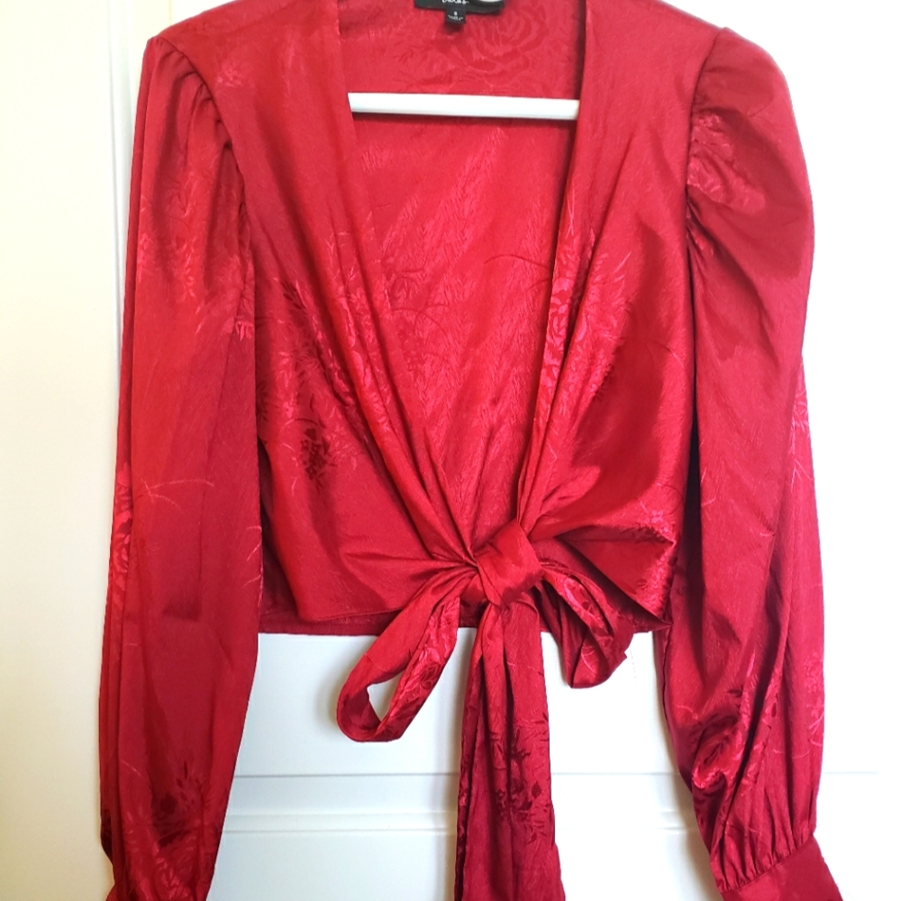 Lulu's Scarlet Floral Blouse